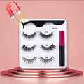 3Pairs Magnetic Lashes 3D Mink Eyelashes Wholesale Fake Eyelashes Magnetic Eyeliner With Tweezer Makeup Set For Beauty Faux Cils