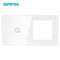 SRAN F6 Series White Crystal Tempered Glass Panel Light switch eu french wall socket usb tv rj45 rj11 Sensor switch Module DIY
