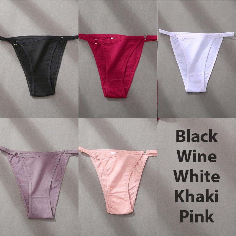 5PCS/Set Sexy Underwear Cotton Panties Women Lingerie Female Underpants Hoop Design Waistband Briefs Intimate Bikini Panty Woman