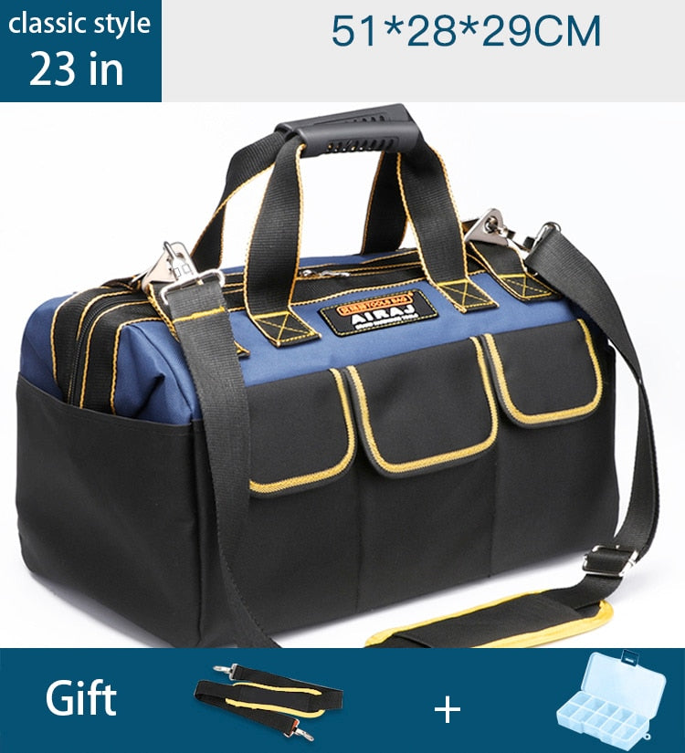 AIRAJ 2022 Upgrade Tool Bag 13/15/17/19/23 in Electrician Bag 1680D Oxford Waterproof Wear-Resistant Strong Tool Storage Toolkit