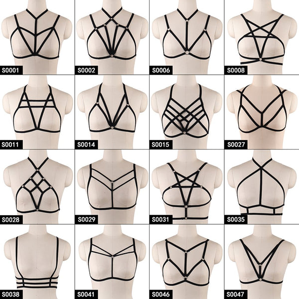 Pentagram Harness For Women Cheapest Garter Belt Erotic Goth Accessories Bondage Cupless Bra Festival Clothes Rave Sexy Lingerie
