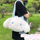 New Kawaii Sanrioed My Melody Cinnamoroll Cartoon Plush Bag Anime Soft Stuffed Animals Plushie Backpack Girls Doll Toys Gifts