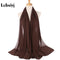 Muslim 2021 New Chiffon Hijab Scarf Women Solid Color Soft Long Shawls and Wraps Islamic Head Scarves Fashion turbante mujer