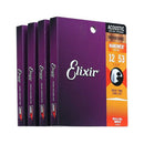 Elixir Acoustic Guitar Strings Set Phosphor Bronze Strings Bright Tone Anti-Rust Nanoweb 11002 11027 11052 16002 16027 16052