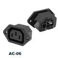 IEC320 C14 Electrical AC Socket 3 pin red LED 250V Rocker Switch 10A fuse female male inlet plug connector 2 pin socket mount