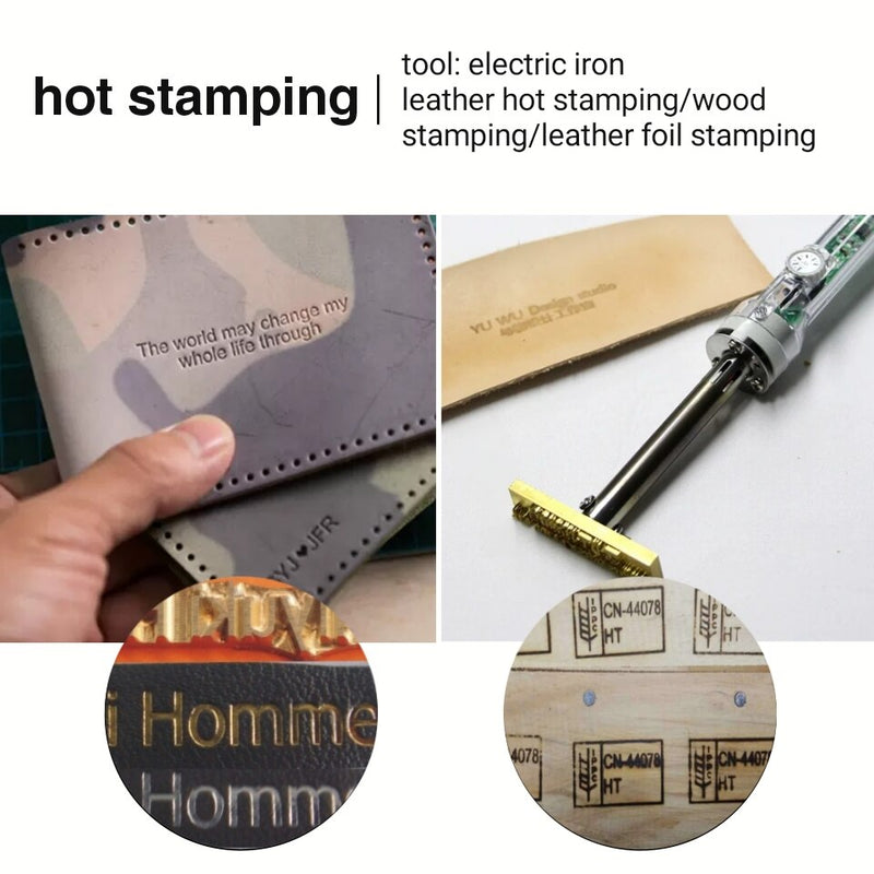 Customized LOGO Leather stamp Copper Brass Wood Paper Skin Bread Cake Die Heating Emboss Mold Letter Metal Stamp Brand iron skin
