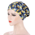 2021 New Elastic Fashion Turban Hat Solid Color Women Warm Winter Headscarf Bonnet Inner Hijabs Cap Muslim Hijab femme Wrap Head