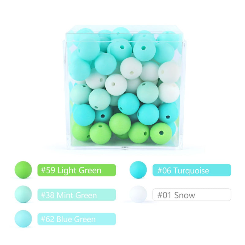 12mm 20pcs Silicone Baby Beads Round Teether Teething Beads DIY Pacifier Chain Necklace Pendant Toys BPA Free Baby Accessories