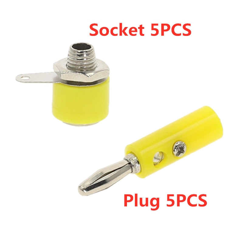 10Pcs/set Male Female J072 4mm Banana Plug Male And Female To Insert Connector Banana Pin DIY Model