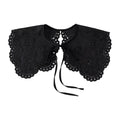 Royal Style Cotton Fake Collar Shawl Wrap Hollow Out Floral Lace Ruffled Trim Necklace Pointed Triangle Lapel Blouse