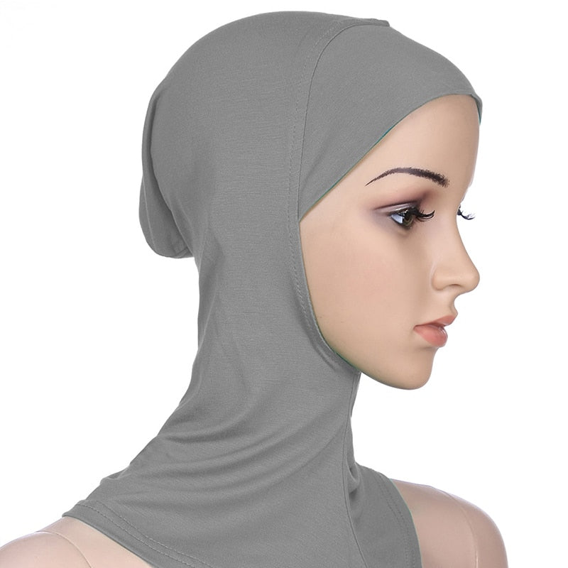 New Fashion Muslim Underscarf Women Veil Hijab Islamic Soft Cotton Solid Color Elastic Comfortable Breathable Casual Turbans