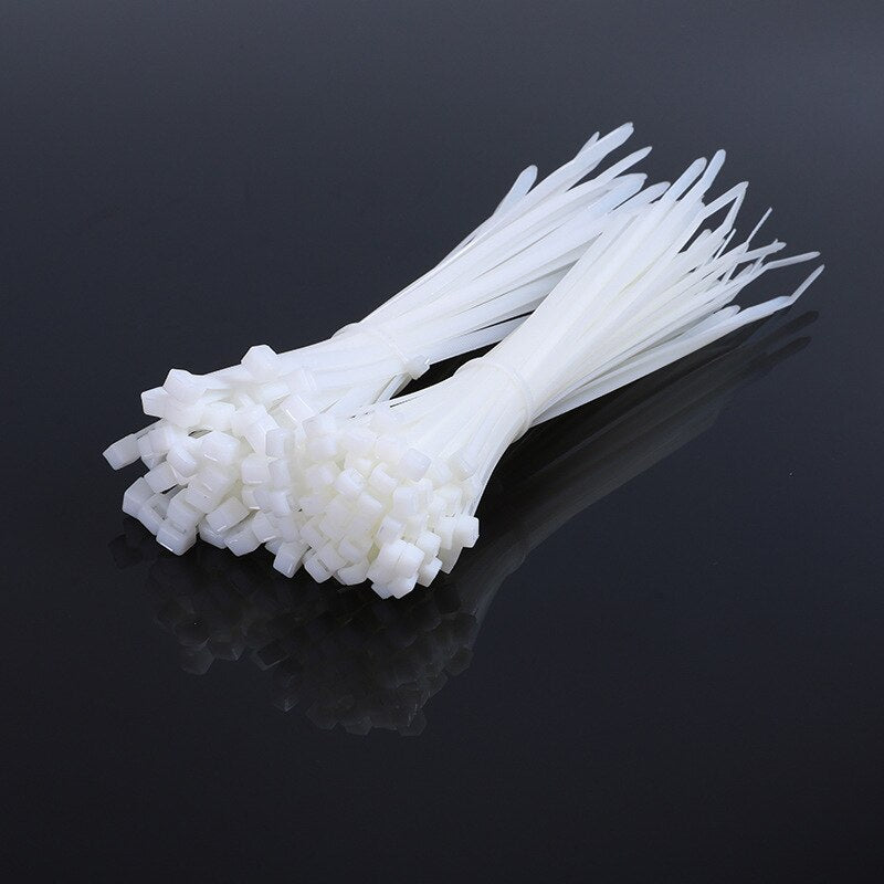 Self-locking plastic nylon cable tie 100 pieces white 5x300 cable tie fastening ring 3x200 industrial cable tie cable tie set