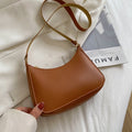 2022 New Women&#39;s Fashion Handbags Retro Solid Color PU Leather Shoulder Underarm Bag Casual Women Hobos Handbags