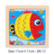 11X11CM Kids Wooden Puzzle Toy Vehicle Animal Jigsaw Cartoon Animal Traffic Tangram Toys Educational Toys Puzzles for Kids Gifts