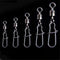 30pcs/lot Fishing Connector Swivels Interlock Pin Snap Rolling Swivel Stainless Steel Snap Fishhook Lure Fishing Accessories