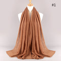 2021 NEW Flocked Bubble Cotton Scarf Hijabs For Muslim Women Soild Color Breathable Islamic Headscarf Arab Head Scarves