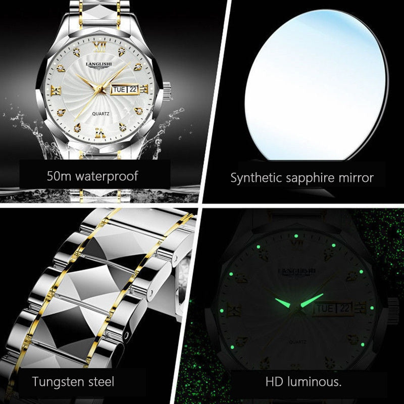 Free Dropping Role Watch Men Quartz Mens Watches Top Luxury Brand Watch Man Gold Stainless Steel Relogio Masculino Waterproof
