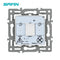 SRAN F6 Series White Crystal Tempered Glass Panel Light switch eu french wall socket usb tv rj45 rj11 Sensor switch Module DIY