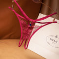 Lace Sexy Thong Ladies Cross Belt Ultra-Thin Hollow Temptation Panties Open File t Pants Eyelash Diamond Cutout Thong Underwear