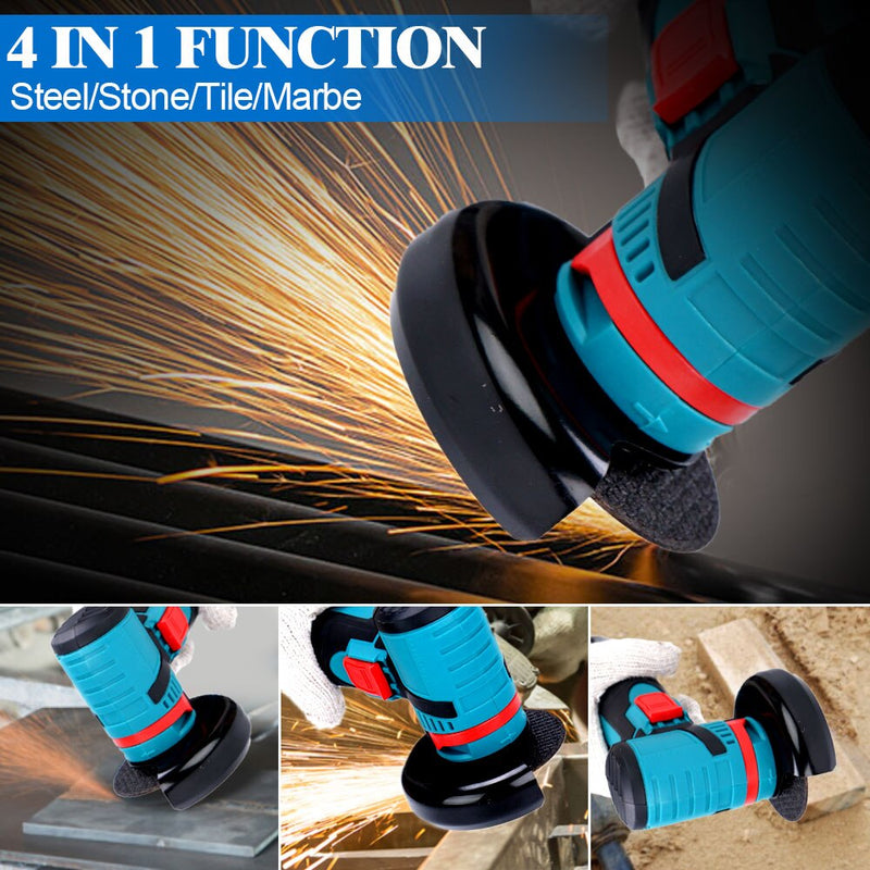 12V 500W Mini Brushless Angle Grinder with Rechargeable Lithium Battery Cordless Polishing Machine Diamond Cutting Power Tool