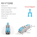 1 Input 2/3/4/5 Output Splitter Quick Spring Splicing Wire Connector Electric Cable Terminal Block Push In With Operation Lever