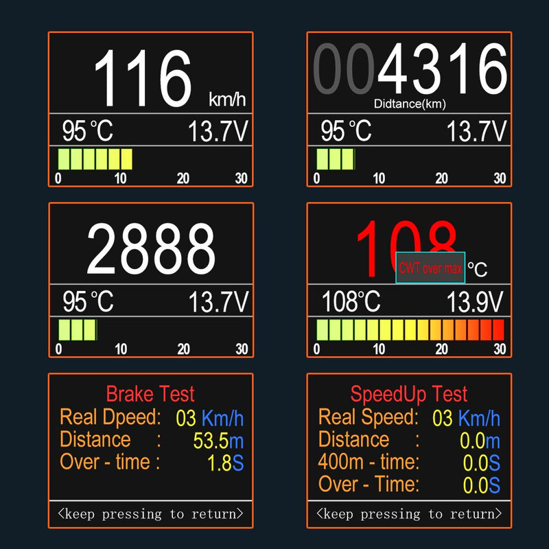 Automobile On-board Computer ANCEL A202 Car Digital OBD 2 Computer Display Speed Fuel Consumption Temperature Gauge OBD2 Scanner