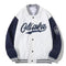 American retro letter embroidery leather jackets coats women&