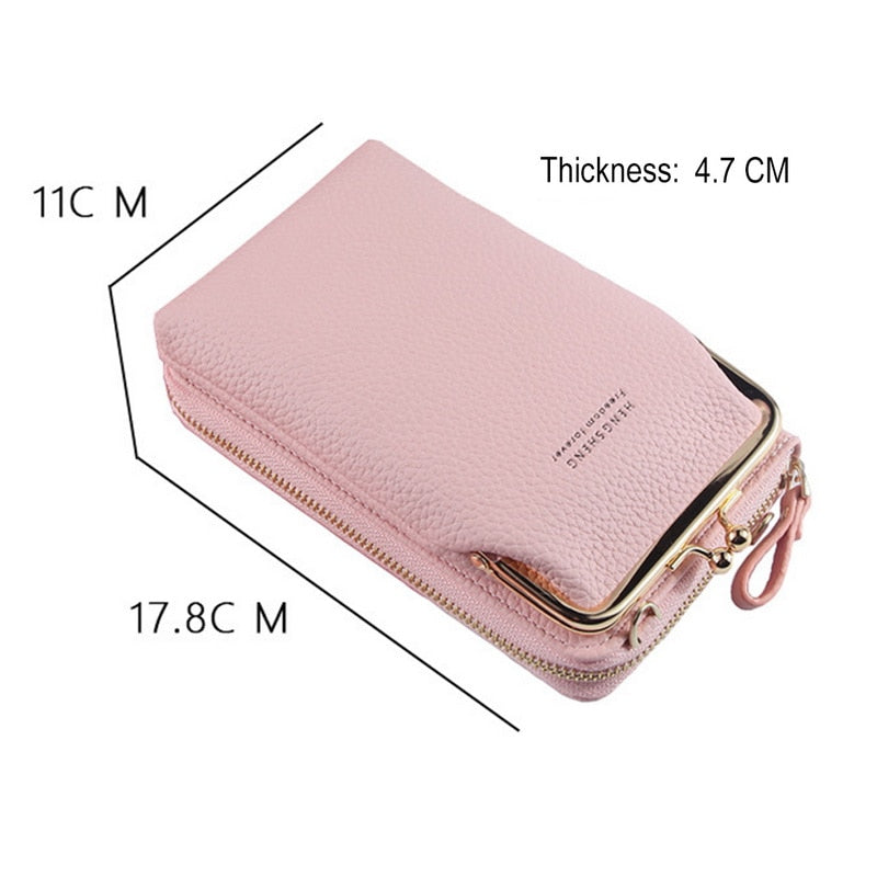 Women Wallets Brand Pu Leather Mobile Phone Bags Big Card Holders Wallet Handbag Purse Clutch Shoulder Crossbody Bags Lady 2022