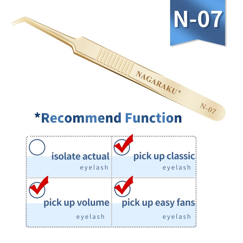 NAGARAKU Eyelash Extension Tweezers False Eyelashes Makeup Stainless Steel Professional Tweezer 3D Accurate Pincet
