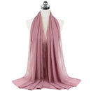 Muslim new Bubble Chiffon Hijab Scarf Women Solid Color Soft Long Shawls and Wraps Georgette Islamic Head Scarves Ladies Hijabs