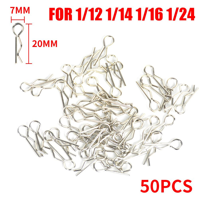 50PCS RC Car Part 1/5 1/6 1/7 1/8 1/10 1/12 1/14 1/16 RC Cars Shell Body Clips Pins Housing Latch R Buckles Fixed SCX10 90046