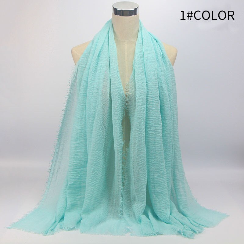 wholesale price 70*180cm women muslim crinkle hijab scarf femme musulman soft cotton headscarf islamic hijab shawls and wraps
