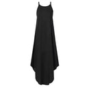 Women Dress Summer 2021 Casual Sleeveless Retro Halter Solid Beach Long Dress Round Neck Sling Fashion Beach Clothes Plus Size