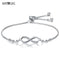 SIPENGJEL Fashion Stainless Steel Endless Love Infinity Chain Bracelets On Hand Adjustable Bracelets For Woman Party Jewelry
