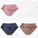4 PCS/Lot Seamless Panties For Women Plain Panties Slip Silk Female Underwear Soft Thin Light Panti Culotte Femme Underpants