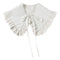 Royal Style Cotton Fake Collar Shawl Wrap Hollow Out Floral Lace Ruffled Trim Necklace Pointed Triangle Lapel Blouse