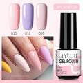 LILYCUTE 3 PCS Gel Nail Polish Set Nude Pink Glitter Sequins Matte Effect Gel Long Lasting Base Top Coat Nail Art Design Hybrid