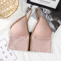 Women&#39;s Bra New Front Zipper Bras Sports Tops Gym Women Fitness Comfortable And Breathable Without Restraint   Crop Top