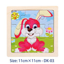 11X11CM Kids Wooden Puzzle Toy Vehicle Animal Jigsaw Cartoon Animal Traffic Tangram Toys Educational Toys Puzzles for Kids Gifts