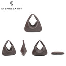 SC Brand New Vegan Leather Hobo Bag Handmade Woven Casual Female Handbag Big Capacity Patchwork Zipper Women Shoulder Bags