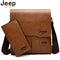 JEEP BULUO Man&#39;s Bag 2PC/Set Men Leather Messenger Shoulder Bags Business Crossbody Casual Bags Famous Brand Male Drop Shipping