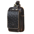 Real Leather men Casual Design Small Waist Bag Cowhide Fashion Hook Bum Bag Waist Belt Pack Cigarette Case 5.5&quot; Phone Pouch 1609