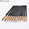 GUJHUI 12Pcs Professional Eyes Makeup Brushes Set Wood Handle Eyeshadow Eyebrow Eyeliner Blending Powder Smudge Brush