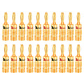 20pcs/10pairs Nakamichi BANANA PLUGS 24K Gold-plated 4MM Banana Connector with Screw Lock For Audio Jack Speaker Plugs Black&amp;Red