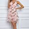 ISAROSE 2022 Strawberry Dress Women Deep V Puff Sleeve Sweet Voile Mesh Sequins Embroidery French Party Dresses 4XL 5XL