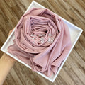 Wome&#39;s Scarves Malaysian Muslim Hijabs Wraps Pearl Chiffon Plain Solid Color Arab Modest Headscarf Rectangle Long Shawl 175x70cm