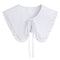 Royal Style Cotton Fake Collar Shawl Wrap Hollow Out Floral Lace Ruffled Trim Necklace Pointed Triangle Lapel Blouse