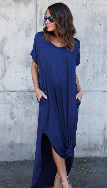 Plus Size 5XL Sexy Women Dress Summer 2021 Solid Casual Short Sleeve Maxi Dress For Women Long Dress Free Shipping Lady Dresses