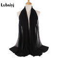 Muslim 2021 New Chiffon Hijab Scarf Women Solid Color Soft Long Shawls and Wraps Islamic Head Scarves Fashion turbante mujer