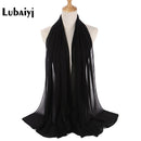 Muslim 2021 New Chiffon Hijab Scarf Women Solid Color Soft Long Shawls and Wraps Islamic Head Scarves Fashion turbante mujer